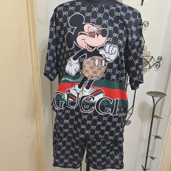 Gucci Women's Pajama Set - Black with Mickey Mouse and Logo - Picture 1 of 13